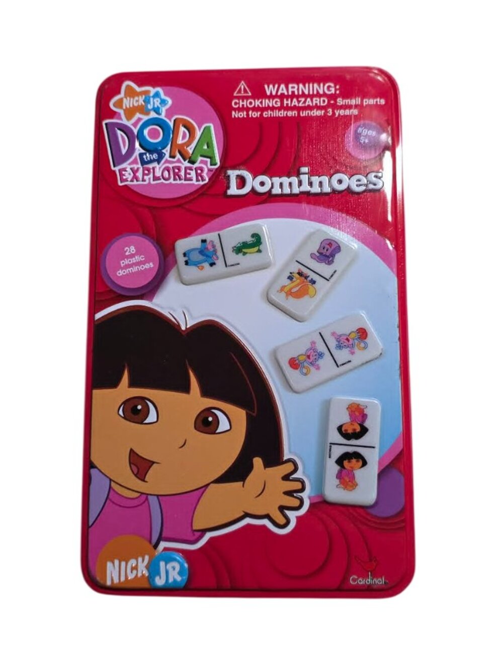 Nick Jr. Dora the Explorer Dominoes Game in Collectible Tin – 28 Plastic Pieces